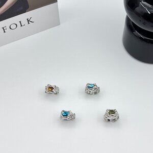 Vintage Style Silver Rings – Adjustable with Colored Gemstones